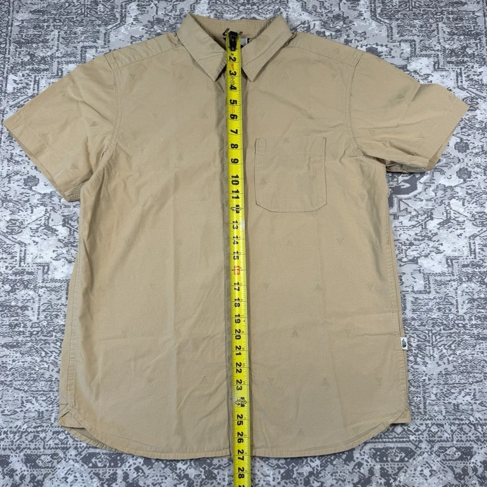 The North Face Bay Trail Jacquard Shirt Men's Medium Tan Hiker Graphic Print